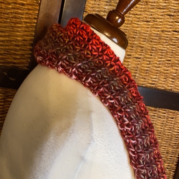 infinity scarf reds and burnt orange - Picture 5 of 6